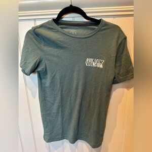 VOLCOM Boys Size Medium Green & Black Short Sleeve Tee Shirt